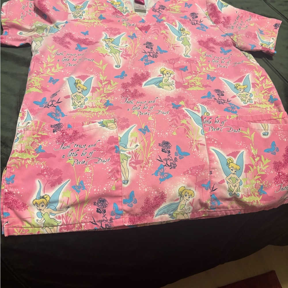 Disney Pink and Blue Tinker Bell Pajama Top